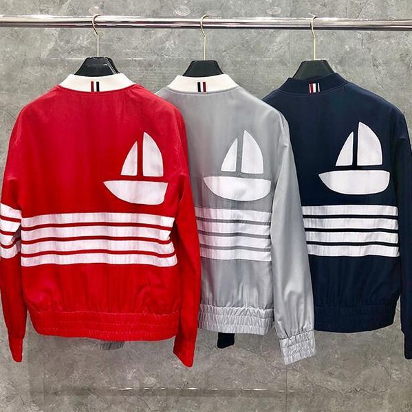 men's hoodies & sweatshirts fashion brand jacket, cardigan, clothing, striped sailboat pattern baseball suit, spring and autumn leisure, Black